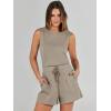 imageANRABESS Romper for Women Summer Dressy Casual 2025 Fashion Outfits Sleeveless Cute Cozy Lounge Short Jumpsuit Trendy ClothesBeige