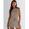 imageANRABESS Romper for Women Summer Dressy Casual 2025 Fashion Outfits Sleeveless Cute Cozy Lounge Short Jumpsuit Trendy ClothesBeige