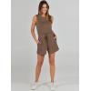 imageANRABESS Romper for Women Summer Dressy Casual 2025 Fashion Outfits Sleeveless Cute Cozy Lounge Short Jumpsuit Trendy ClothesBrown