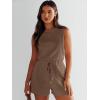 imageANRABESS Romper for Women Summer Dressy Casual 2025 Fashion Outfits Sleeveless Cute Cozy Lounge Short Jumpsuit Trendy ClothesBrown