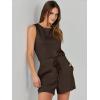 imageANRABESS Romper for Women Summer Dressy Casual 2025 Fashion Outfits Sleeveless Cute Cozy Lounge Short Jumpsuit Trendy ClothesDeep Brown