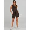 imageANRABESS Romper for Women Summer Dressy Casual 2025 Fashion Outfits Sleeveless Cute Cozy Lounge Short Jumpsuit Trendy ClothesDeep Brown