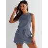 imageANRABESS Romper for Women Summer Dressy Casual 2025 Fashion Outfits Sleeveless Cute Cozy Lounge Short Jumpsuit Trendy ClothesDeep Gray