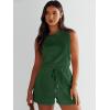imageANRABESS Romper for Women Summer Dressy Casual 2025 Fashion Outfits Sleeveless Cute Cozy Lounge Short Jumpsuit Trendy ClothesDeep Green