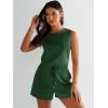 imageANRABESS Romper for Women Summer Dressy Casual 2025 Fashion Outfits Sleeveless Cute Cozy Lounge Short Jumpsuit Trendy ClothesDeep Green