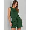 imageANRABESS Romper for Women Summer Dressy Casual 2025 Fashion Outfits Sleeveless Cute Cozy Lounge Short Jumpsuit Trendy ClothesDeep Green