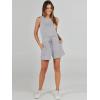 imageANRABESS Romper for Women Summer Dressy Casual 2025 Fashion Outfits Sleeveless Cute Cozy Lounge Short Jumpsuit Trendy ClothesGray