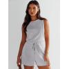 imageANRABESS Romper for Women Summer Dressy Casual 2025 Fashion Outfits Sleeveless Cute Cozy Lounge Short Jumpsuit Trendy ClothesGray