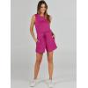 imageANRABESS Romper for Women Summer Dressy Casual 2025 Fashion Outfits Sleeveless Cute Cozy Lounge Short Jumpsuit Trendy ClothesHot Pink