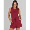 imageANRABESS Romper for Women Summer Dressy Casual 2025 Fashion Outfits Sleeveless Cute Cozy Lounge Short Jumpsuit Trendy ClothesRed
