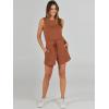 imageANRABESS Romper for Women Summer Dressy Casual 2025 Fashion Outfits Sleeveless Cute Cozy Lounge Short Jumpsuit Trendy ClothesRust