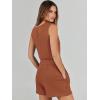 imageANRABESS Romper for Women Summer Dressy Casual 2025 Fashion Outfits Sleeveless Cute Cozy Lounge Short Jumpsuit Trendy ClothesRust