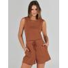 imageANRABESS Romper for Women Summer Dressy Casual 2025 Fashion Outfits Sleeveless Cute Cozy Lounge Short Jumpsuit Trendy ClothesRust
