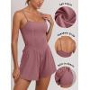 imageANRABESS Women Rompers Summer Casual Sleeveless Spaghetti Strap Jumpsuit Builtin Shorts Athletic Workout One Piece OutfitsDark Pink