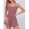 imageANRABESS Women Rompers Summer Casual Sleeveless Spaghetti Strap Jumpsuit Builtin Shorts Athletic Workout One Piece OutfitsDark Pink