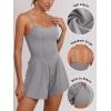 imageANRABESS Women Rompers Summer Casual Sleeveless Spaghetti Strap Jumpsuit Builtin Shorts Athletic Workout One Piece OutfitsLight Gray