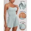 imageANRABESS Women Rompers Summer Casual Sleeveless Spaghetti Strap Jumpsuit Builtin Shorts Athletic Workout One Piece OutfitsLight Green