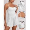 imageANRABESS Women Rompers Summer Casual Sleeveless Spaghetti Strap Jumpsuit Builtin Shorts Athletic Workout One Piece OutfitsWhite