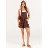 imageANRABESS Womens Summer Casual Rompers Bib Short Overalls Loose Linen Jumpsuit Beach Outfits Travel Vacation ClothesRust Brown