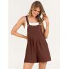 imageANRABESS Womens Summer Casual Rompers Bib Short Overalls Loose Linen Jumpsuit Beach Outfits Travel Vacation ClothesRust Brown