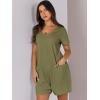 imageANRABESS Womens Summer Casual Rompers Short Sleeve V Neck Loose Fit Jumpsuit 2025 Trendy One Piece Jumps with PocketsArmy Green