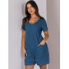 imageANRABESS Womens Summer Casual Rompers Short Sleeve V Neck Loose Fit Jumpsuit 2025 Trendy One Piece Jumps with PocketsBlue