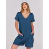 imageANRABESS Womens Summer Casual Rompers Short Sleeve V Neck Loose Fit Jumpsuit 2025 Trendy One Piece Jumps with PocketsBlue