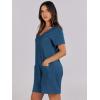 imageANRABESS Womens Summer Casual Rompers Short Sleeve V Neck Loose Fit Jumpsuit 2025 Trendy One Piece Jumps with PocketsBlue