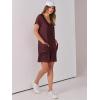 imageANRABESS Womens Summer Casual Rompers Short Sleeve V Neck Loose Fit Jumpsuit 2025 Trendy One Piece Jumps with PocketsBurgundy