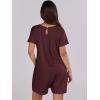 imageANRABESS Womens Summer Casual Rompers Short Sleeve V Neck Loose Fit Jumpsuit 2025 Trendy One Piece Jumps with PocketsBurgundy