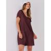 imageANRABESS Womens Summer Casual Rompers Short Sleeve V Neck Loose Fit Jumpsuit 2025 Trendy One Piece Jumps with PocketsBurgundy
