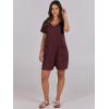 imageANRABESS Womens Summer Casual Rompers Short Sleeve V Neck Loose Fit Jumpsuit 2025 Trendy One Piece Jumps with PocketsBurgundy