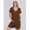 imageANRABESS Womens Summer Casual Rompers Short Sleeve V Neck Loose Fit Jumpsuit 2025 Trendy One Piece Jumps with PocketsCoffee