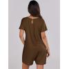 imageANRABESS Womens Summer Casual Rompers Short Sleeve V Neck Loose Fit Jumpsuit 2025 Trendy One Piece Jumps with PocketsCoffee