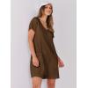 imageANRABESS Womens Summer Casual Rompers Short Sleeve V Neck Loose Fit Jumpsuit 2025 Trendy One Piece Jumps with PocketsCoffee