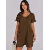 imageANRABESS Womens Summer Casual Rompers Short Sleeve V Neck Loose Fit Jumpsuit 2025 Trendy One Piece Jumps with PocketsCoffee