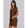 imageANRABESS Womens Summer Casual Rompers Short Sleeve V Neck Loose Fit Jumpsuit 2025 Trendy One Piece Jumps with PocketsCoffee