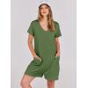 imageANRABESS Womens Summer Casual Rompers Short Sleeve V Neck Loose Fit Jumpsuit 2025 Trendy One Piece Jumps with PocketsGreen
