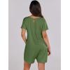 imageANRABESS Womens Summer Casual Rompers Short Sleeve V Neck Loose Fit Jumpsuit 2025 Trendy One Piece Jumps with PocketsGreen
