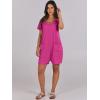 imageANRABESS Womens Summer Casual Rompers Short Sleeve V Neck Loose Fit Jumpsuit 2025 Trendy One Piece Jumps with PocketsHot Pink