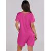 imageANRABESS Womens Summer Casual Rompers Short Sleeve V Neck Loose Fit Jumpsuit 2025 Trendy One Piece Jumps with PocketsHot Pink