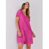 imageANRABESS Womens Summer Casual Rompers Short Sleeve V Neck Loose Fit Jumpsuit 2025 Trendy One Piece Jumps with PocketsHot Pink