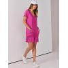 imageANRABESS Womens Summer Casual Rompers Short Sleeve V Neck Loose Fit Jumpsuit 2025 Trendy One Piece Jumps with PocketsHot Pink