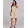 imageANRABESS Womens Summer Casual Rompers Short Sleeve V Neck Loose Fit Jumpsuit 2025 Trendy One Piece Jumps with PocketsKhaki