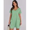imageANRABESS Womens Summer Casual Rompers Short Sleeve V Neck Loose Fit Jumpsuit 2025 Trendy One Piece Jumps with PocketsLight Green