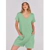 imageANRABESS Womens Summer Casual Rompers Short Sleeve V Neck Loose Fit Jumpsuit 2025 Trendy One Piece Jumps with PocketsLight Green
