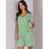 imageANRABESS Womens Summer Casual Rompers Short Sleeve V Neck Loose Fit Jumpsuit 2025 Trendy One Piece Jumps with PocketsLight Green
