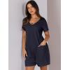 imageANRABESS Womens Summer Casual Rompers Short Sleeve V Neck Loose Fit Jumpsuit 2025 Trendy One Piece Jumps with PocketsNavy Blue