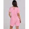 imageANRABESS Womens Summer Casual Rompers Short Sleeve V Neck Loose Fit Jumpsuit 2025 Trendy One Piece Jumps with PocketsPink