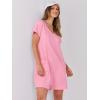 imageANRABESS Womens Summer Casual Rompers Short Sleeve V Neck Loose Fit Jumpsuit 2025 Trendy One Piece Jumps with PocketsPink